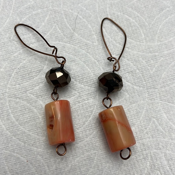 Jewelry - Costume Jewelry Earrings Peach and Brown
